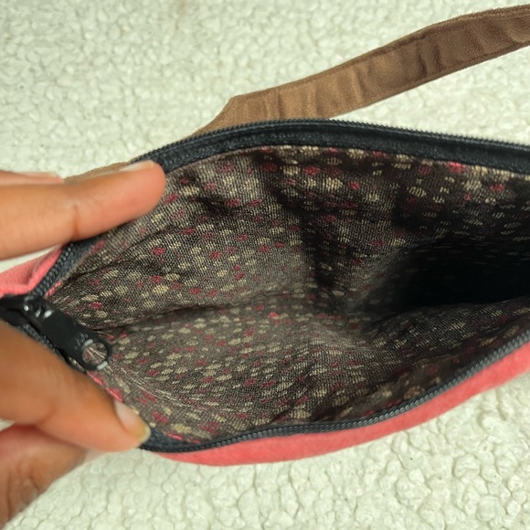 Lisa Lill Studio Y2K Pink Brown Patterned Fabric Shoulder Bag - Picture 7 of 8